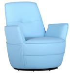 XXL-SESSEL - Hellblau, Design, Leder/Metall (83/90/85cm) - Landscape