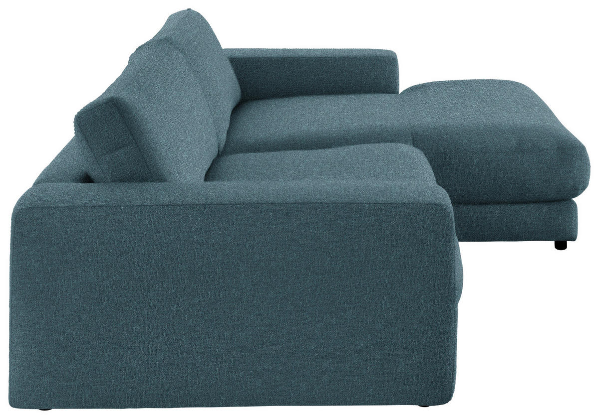 ECKSOFA in Flachgewebe Petrol  270/190 cm  - Petrol/Schwarz, Design, Kunststoff/Textil (270/190cm) - Lomoco
