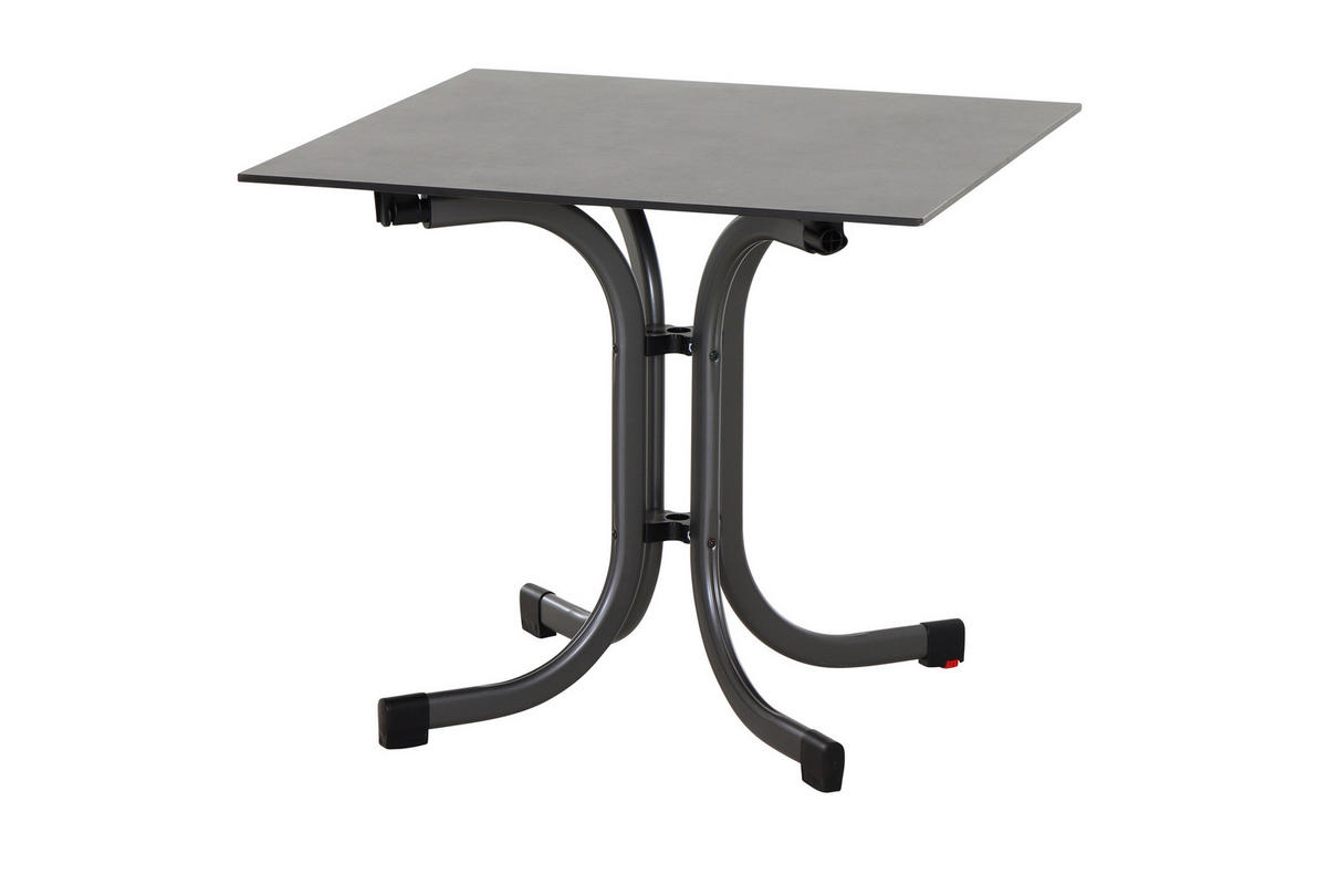 GARTENKLAPPTISCH 80/80/71 cm  - Anthrazit, KONVENTIONELL, Holzwerkstoff/Kunststoff (80/80/71cm) - Siena Garden