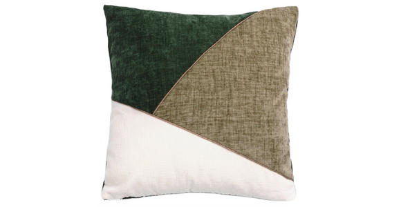 ZIERKISSEN  45/45 cm   - Dunkelgrün/Weiß, LIFESTYLE, Textil (45/45cm) - Ambia Home