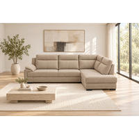 ECKSOFA ALTONA in Flachgewebe Cappuccino  - Schwarz/Cappuccino, Basics, Holz/Holzwerkstoff (272/207cm) - MID.YOU