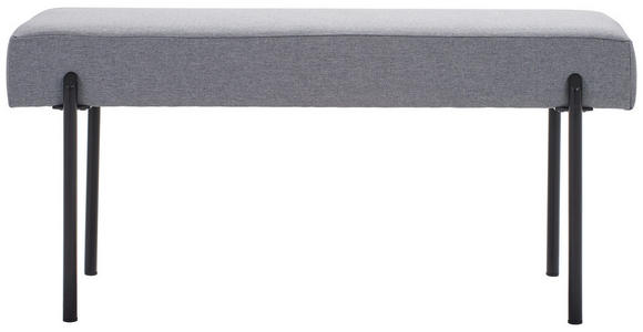 HOCKERBANK 100/45/35 cm Webstoff Hellgrau - Hellgrau/Schwarz, MODERN, Textil/Metall (100/45/35cm) - Novel
