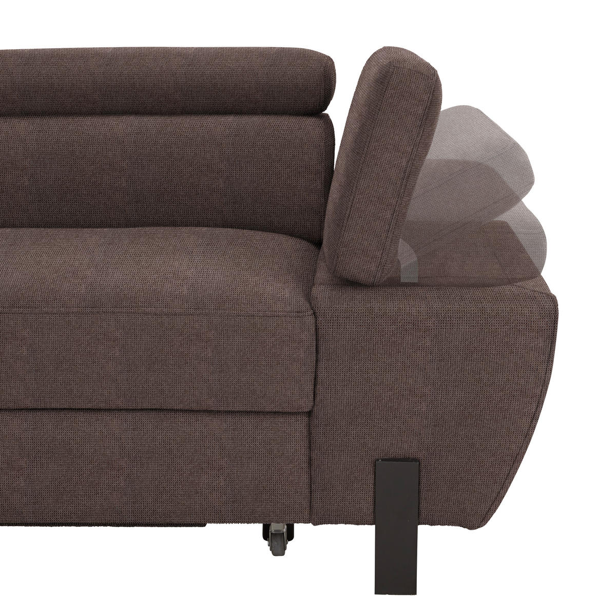 HÖRNSOFFA i vävt tyg mörkbrun  - svart/mörkbrun, Modern, metall/textil (93/90/277cm) - MID.YOU