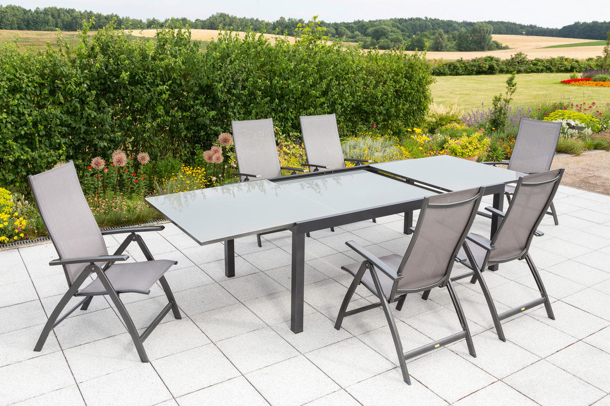 GARTENSET Aluminium  - Graphitfarben/Braun, MODERN, Textil/Metall - Gardenson