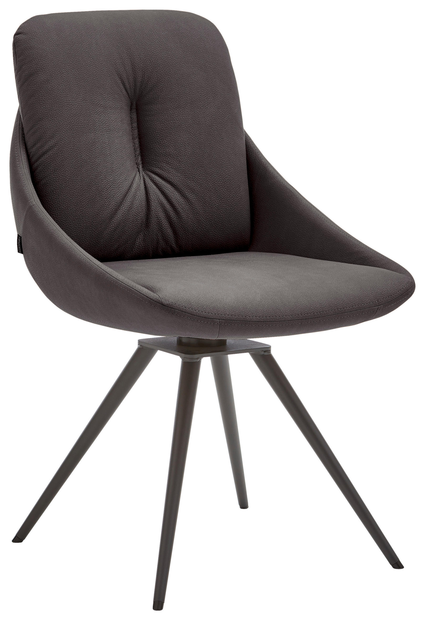 STUHL  Beinauswahl, Lederauswahl, Stoffauswahl, Sitzfläche 360° drehbar Mikrofaser  Anthrazit, Mokka  - Anthrazit/Mokka, Design, Textil/Metall (55/91/64cm) - Venjakob