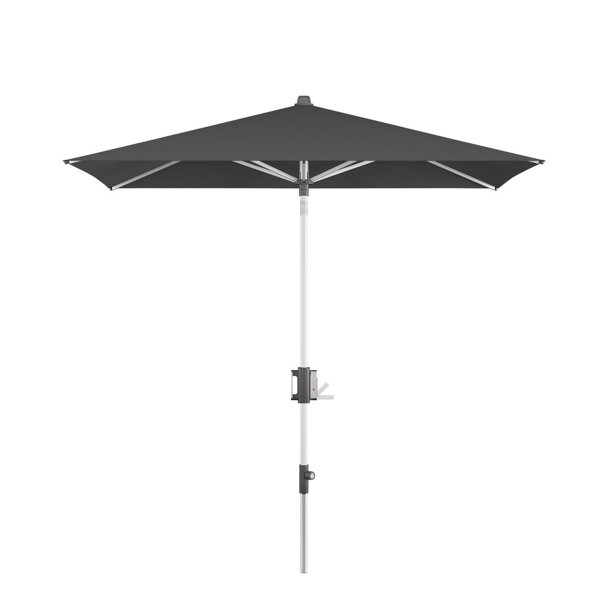 SONNENSCHIRM 230X150 cm Dunkelgrau  - Dunkelgrau/Alufarben, KONVENTIONELL, Textil/Metall (230/150cm) - KNIRPS