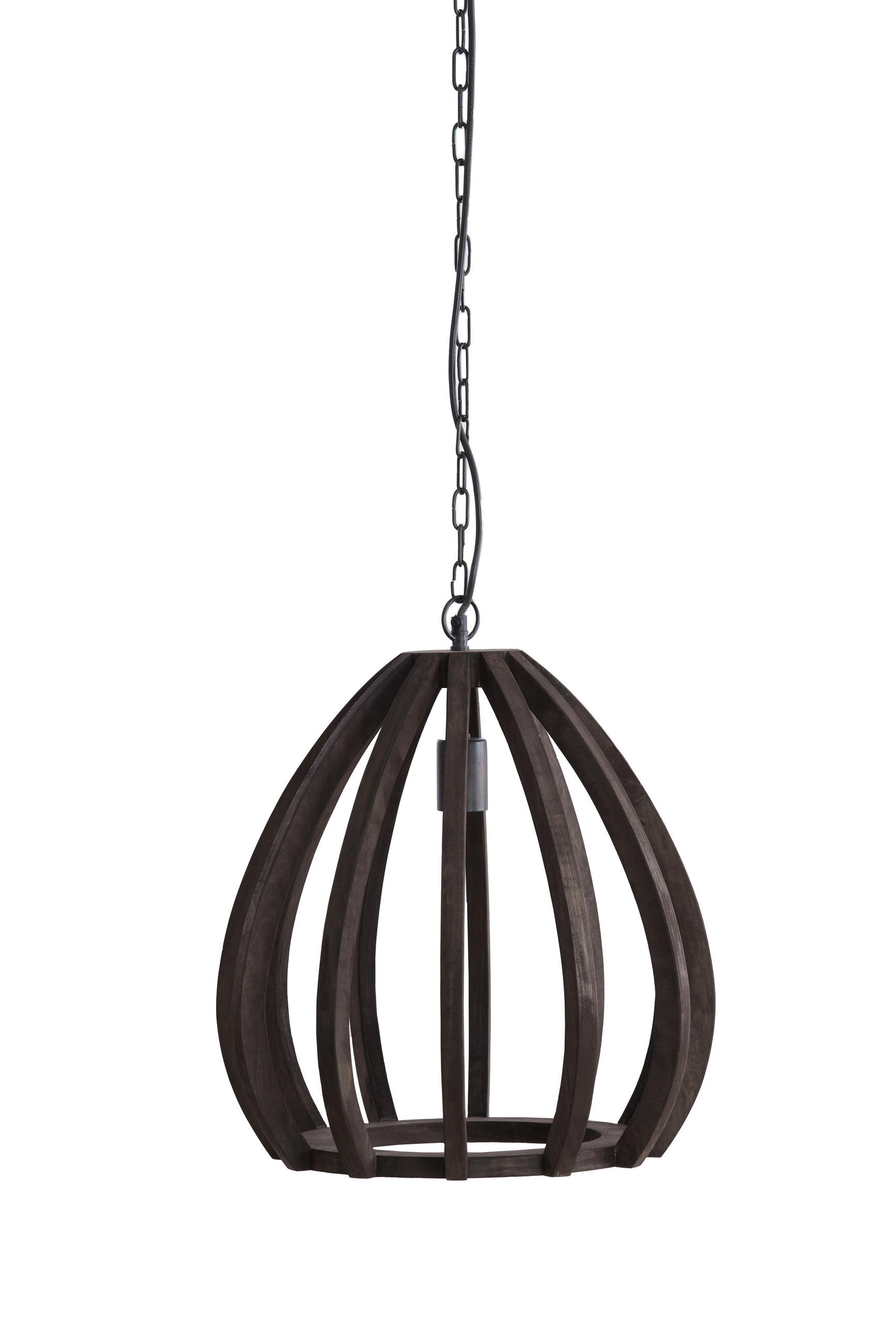 HÄNGELEUCHTE Barsia 40/40/42 cm   - Dunkelbraun/Creme, Design, Holz (40/40/42cm) - Light & Living