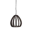 HÄNGELEUCHTE Barsia 40/40/42 cm   - Dunkelbraun/Creme, Design, Holz (40/40/42cm) - Light & Living