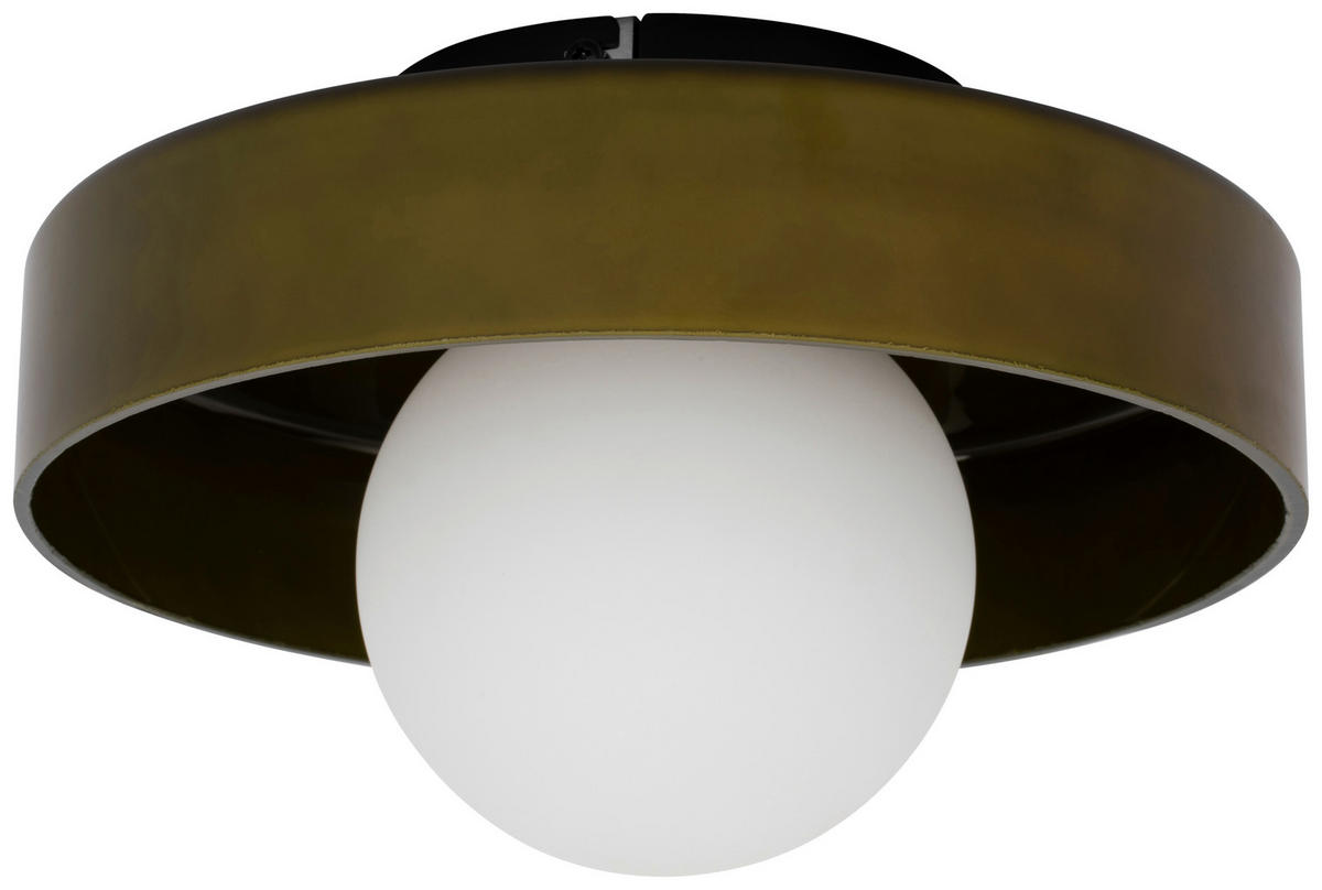 DECKENLEUCHTE 25/13 cm   - Grün, Design, Glas/Metall (25/13cm) - Collet's Monde