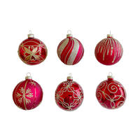 KUGLICA ZA BOR - zlatne boje/crvena, Lifestyle, staklo/metal (8cm) - X-Mas