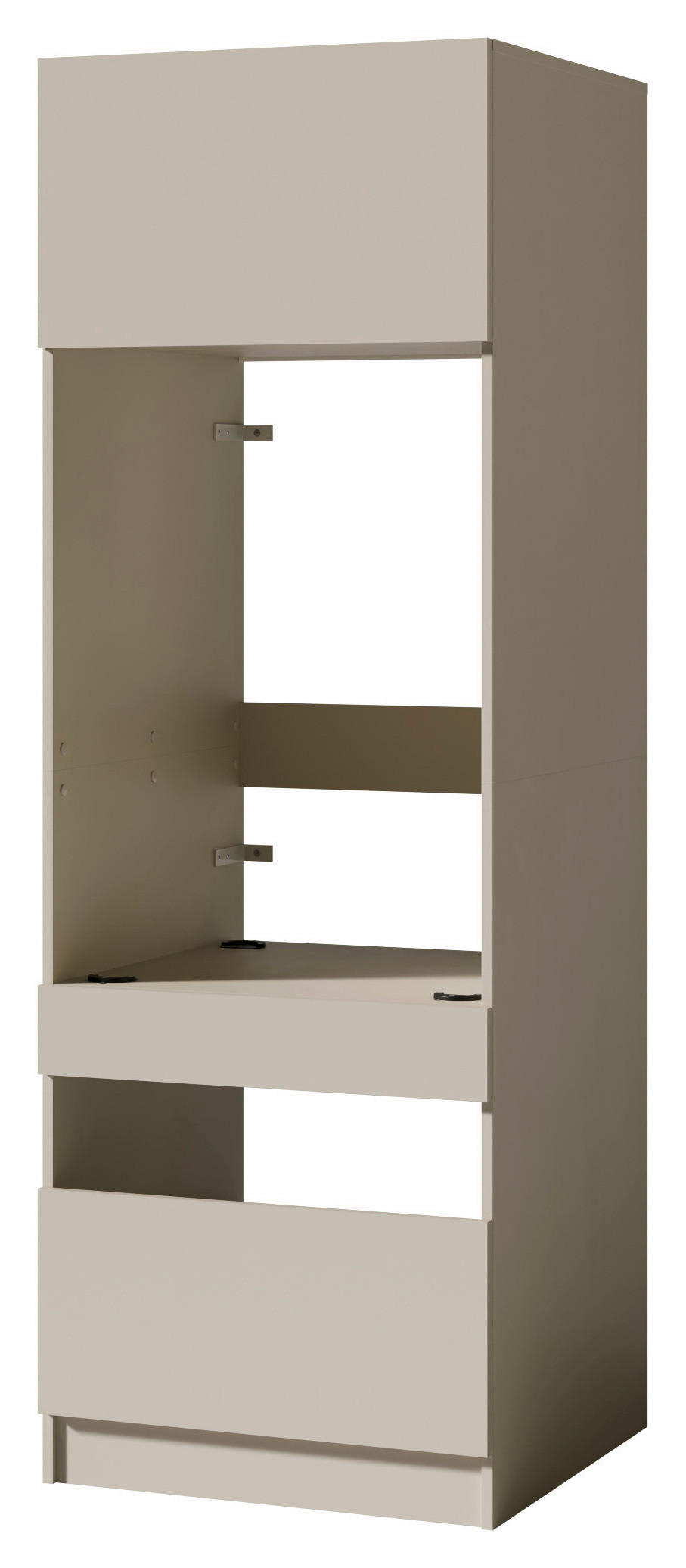 WASCHMASCHINENSCHRANK  68/200/68 cm  - Kaschmir/Schwarz, Design, Holzwerkstoff/Metall (68/200/68cm) - Milino