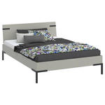 BETT 140/200 cm  in Hellgrau  - Hellgrau/Schwarz, Design, Metall (140/200cm) - Xora