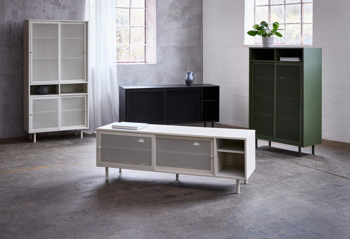 HIGHBOARD  in 90/140/40 cm  - Greige, Basics, Metall (90/140/40cm) - Boxxx