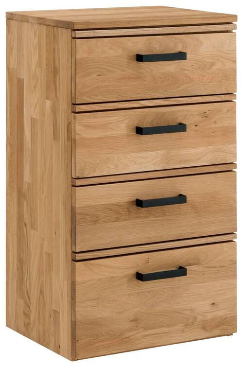 KOMMODE  in 50/89/39 cm  - Eichefarben/Schwarz, MODERN, Holz/Metall (50/89/39cm)