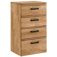 KOMMODE  in 50/89/39 cm  - Eichefarben/Schwarz, MODERN, Holz/Metall (50/89/39cm)