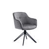 DREHSTUHL  in Samt Grau  - Schwarz/Grau, MODERN, Textil/Metall (59/83/60cm) - Livetastic