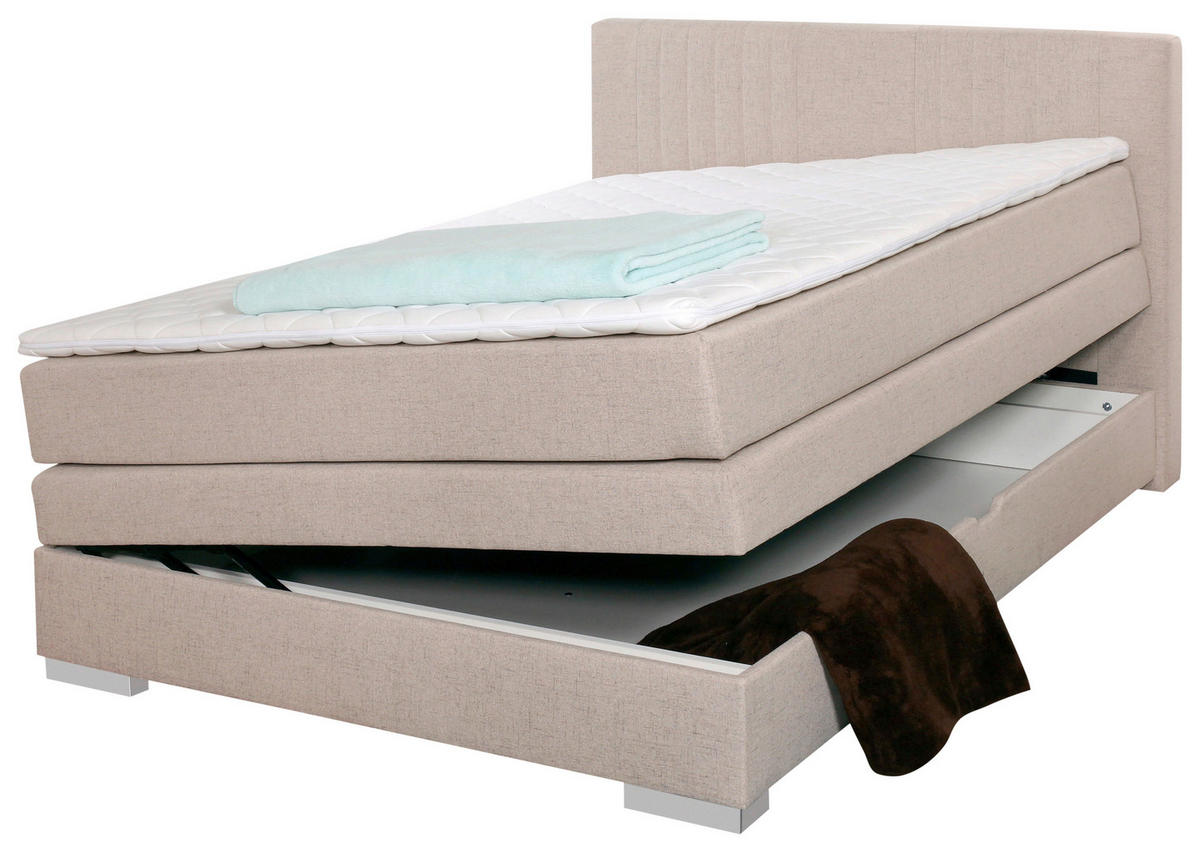 POSTELJA BOXSPRING 140 cm   x 200 cm  , tekstil bež  - bež, Design, tekstil (140/105/200cm) - Esposa