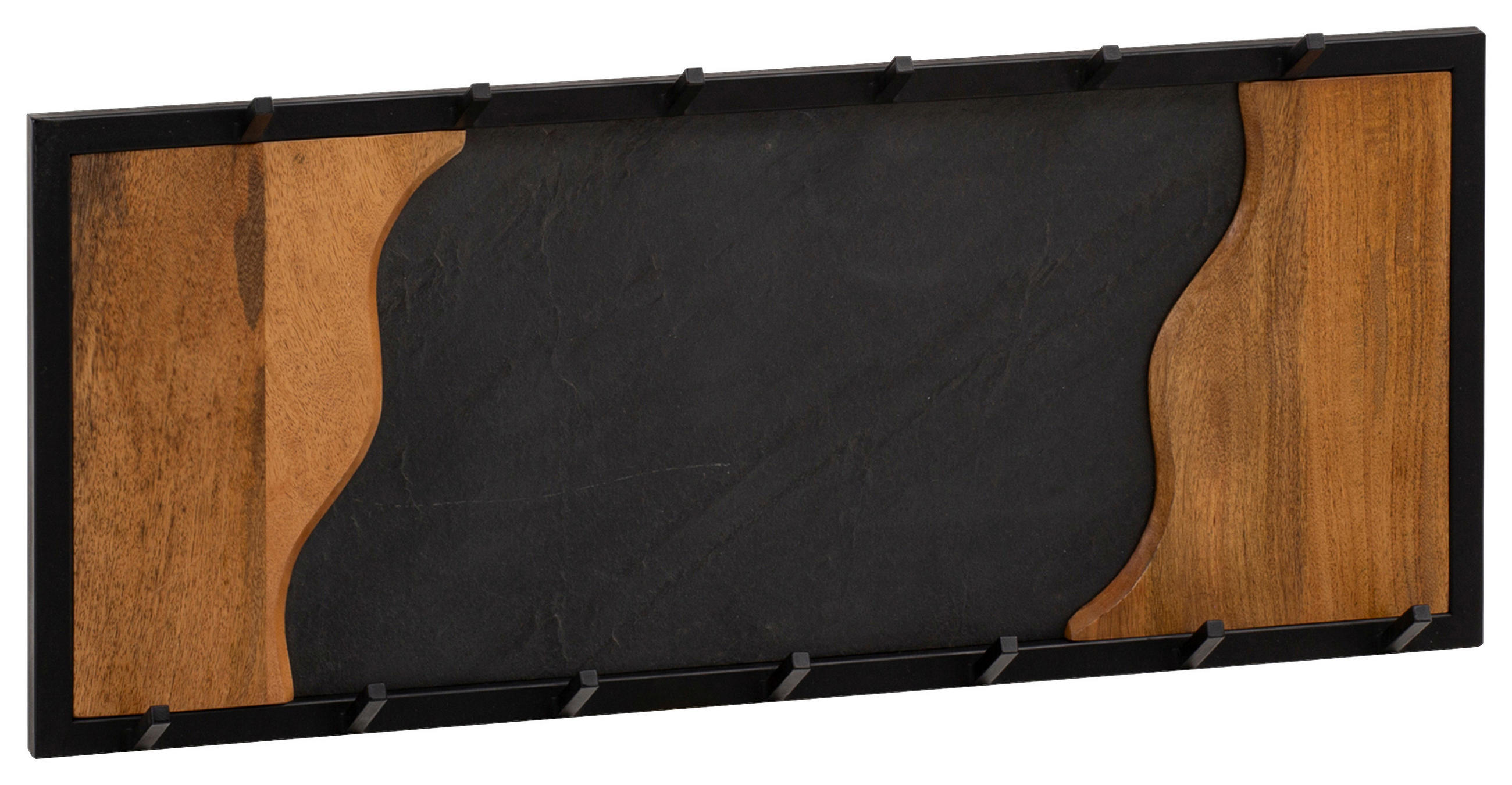 WANDGARDEROBE  in Mangoholz massiv Braun, Schwarz  - Schwarz/Braun, LIFESTYLE, Holz/Kunststoff (80/36/6cm) - MID.YOU