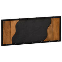 WANDGARDEROBE  in Mangoholz massiv Braun, Schwarz  - Schwarz/Braun, LIFESTYLE, Holz/Kunststoff (80/36/6cm) - MID.YOU