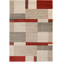 WEBTEPPICH 240/340 cm Palazzo Bloc Braun, Rot, Beige  - Beige/Rot, KONVENTIONELL, Textil (240/340cm) - Novel