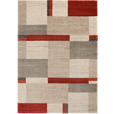 WEBTEPPICH 65/130 cm Palazzo Bloc Braun, Rot, Beige  - Beige/Rot, KONVENTIONELL, Textil (65/130cm) - Novel