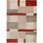 WEBTEPPICH 65/130 cm Palazzo Bloc Braun, Rot, Beige  - Beige/Rot, KONVENTIONELL, Textil (65/130cm) - Novel