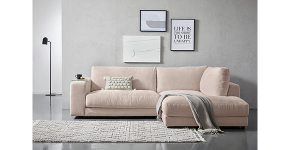 ECKSOFA  in Cord Taupe  265/224 cm  - Taupe/Schwarz, Design, Kunststoff/Textil (265/224cm) - Hom`in