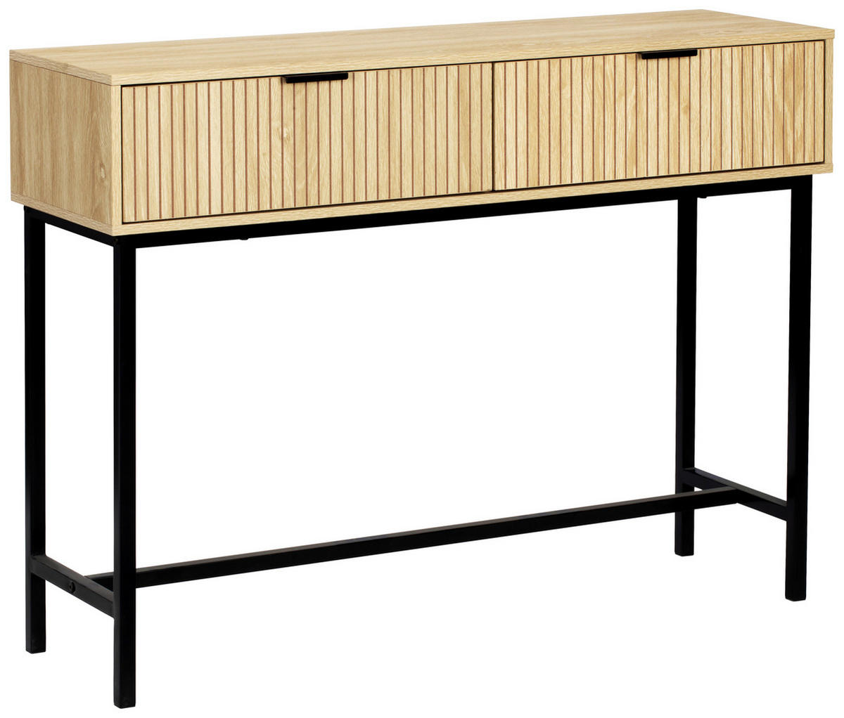 KONZOLOVÝ STOLÍK, prírodná farba, čierna, 100/74,5/30 cm - čierna/prírodná farba, Natur, kov/kompozitné drevo (100/74,5/30cm) - MID.YOU