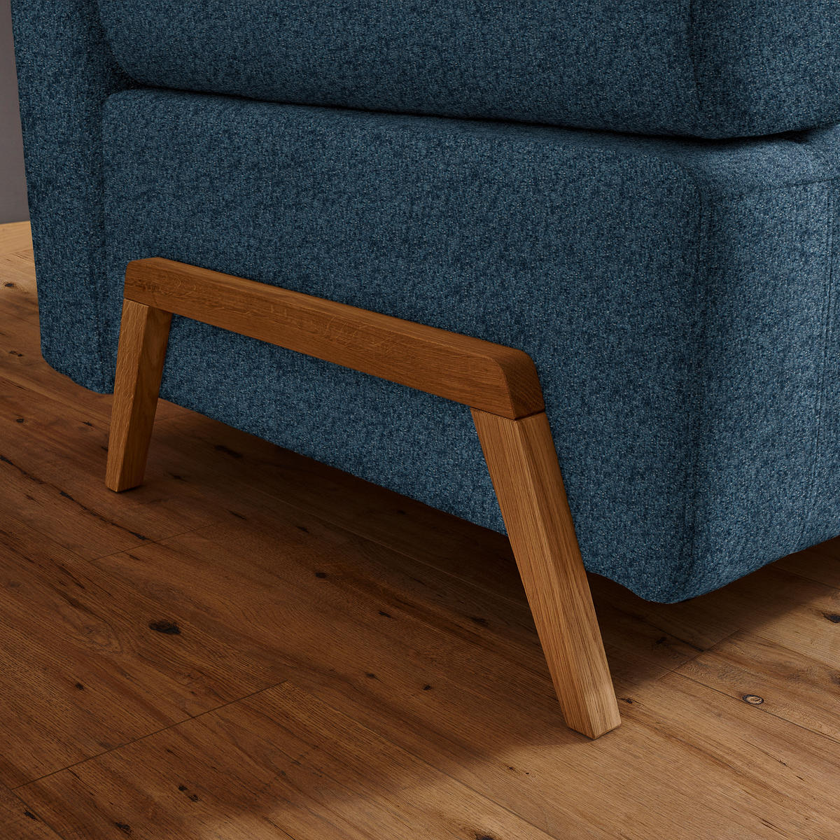 SCHLAFSOFA Struktur Blau  - Blau/Naturfarben, Design, Holz/Textil (211/88/102cm) - Niels Andersson