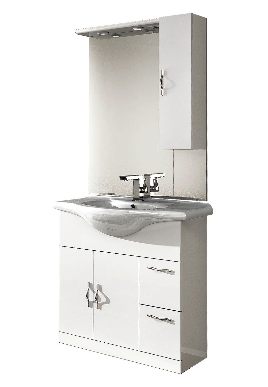 FÜRDŐSZOBABÚTOR - fehér, Basics, faalapú anyag (85/190/50cm) - Welnova