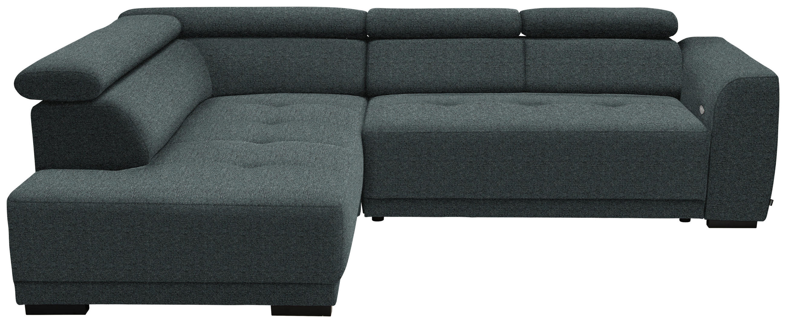 ECKSOFA in Struktur Dunkelgrau  205/284 cm  - Dunkelgrau/Schwarz, Design, Kunststoff/Textil (205/284cm) - Xora
