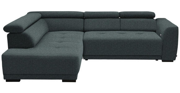 ECKSOFA in Struktur Dunkelgrau 205/284 cm - Dunkelgrau/Schwarz, Design, Kunststoff/Textil (205/284cm) - Xora