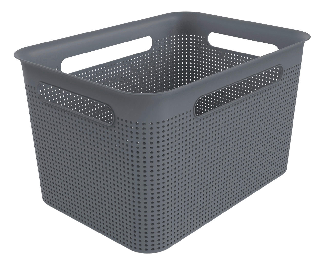 KOŠARA ZA REGAL  36/26,2/21,1 cm       - antracit, Basics, plastika (36/26,2/21,1cm) - Rotho