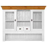 BUFFETAUFSATZ - Bernsteinfarben/Weiß, ROMANTIK / LANDHAUS, Glas/Holz (143/112/32cm) - Boxxx