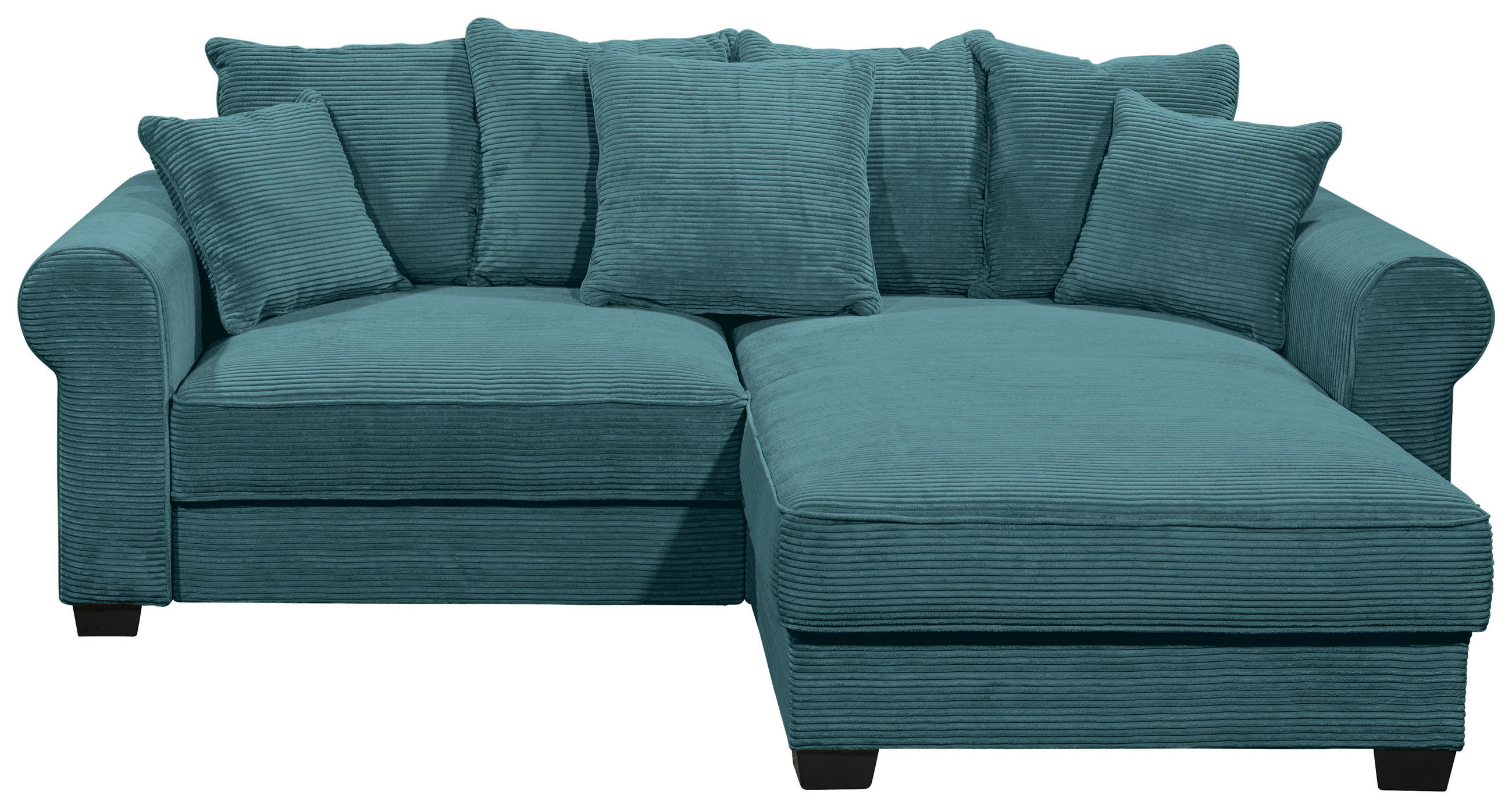 ECKSOFA - Azurblau/Schwarz, KONVENTIONELL, Kunststoff/Textil (255/185cm) - Hom`in