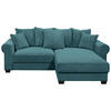 ECKSOFA - Azurblau/Schwarz, KONVENTIONELL, Kunststoff/Textil (255/185cm) - Hom`in