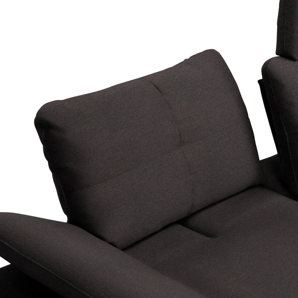 ECKSOFA in Webstoff Schwarz  - Schwarz, Design, Textil/Metall (301/179cm) - Chilliano