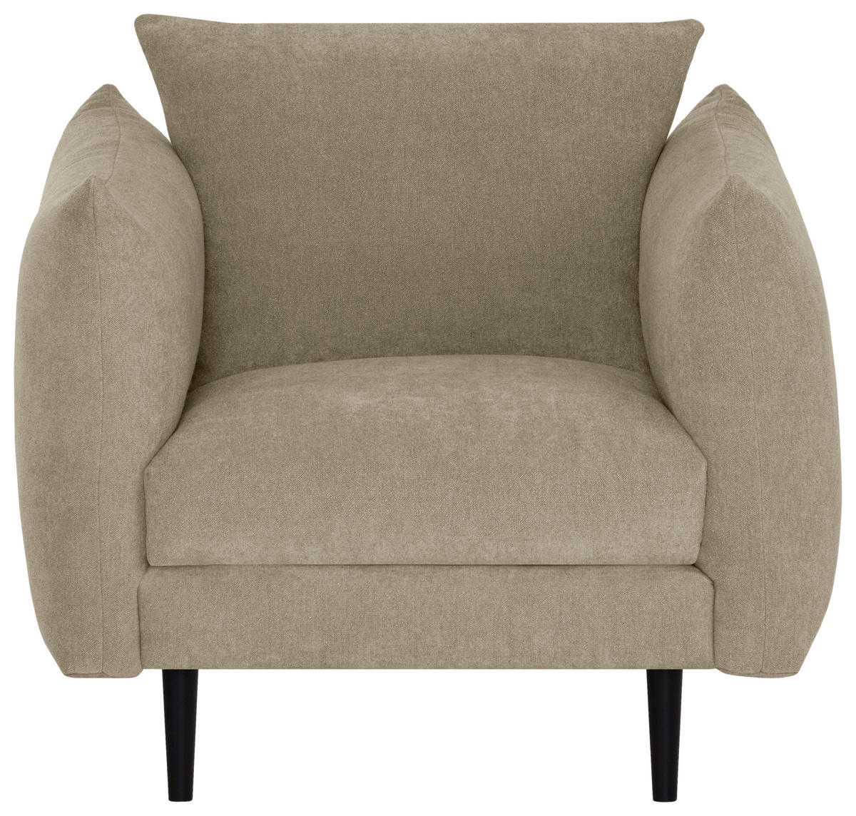 EINSITZER in Beige  - Beige/Schwarz, KONVENTIONELL, Holz/Textil (102/86/102cm) - MID.YOU