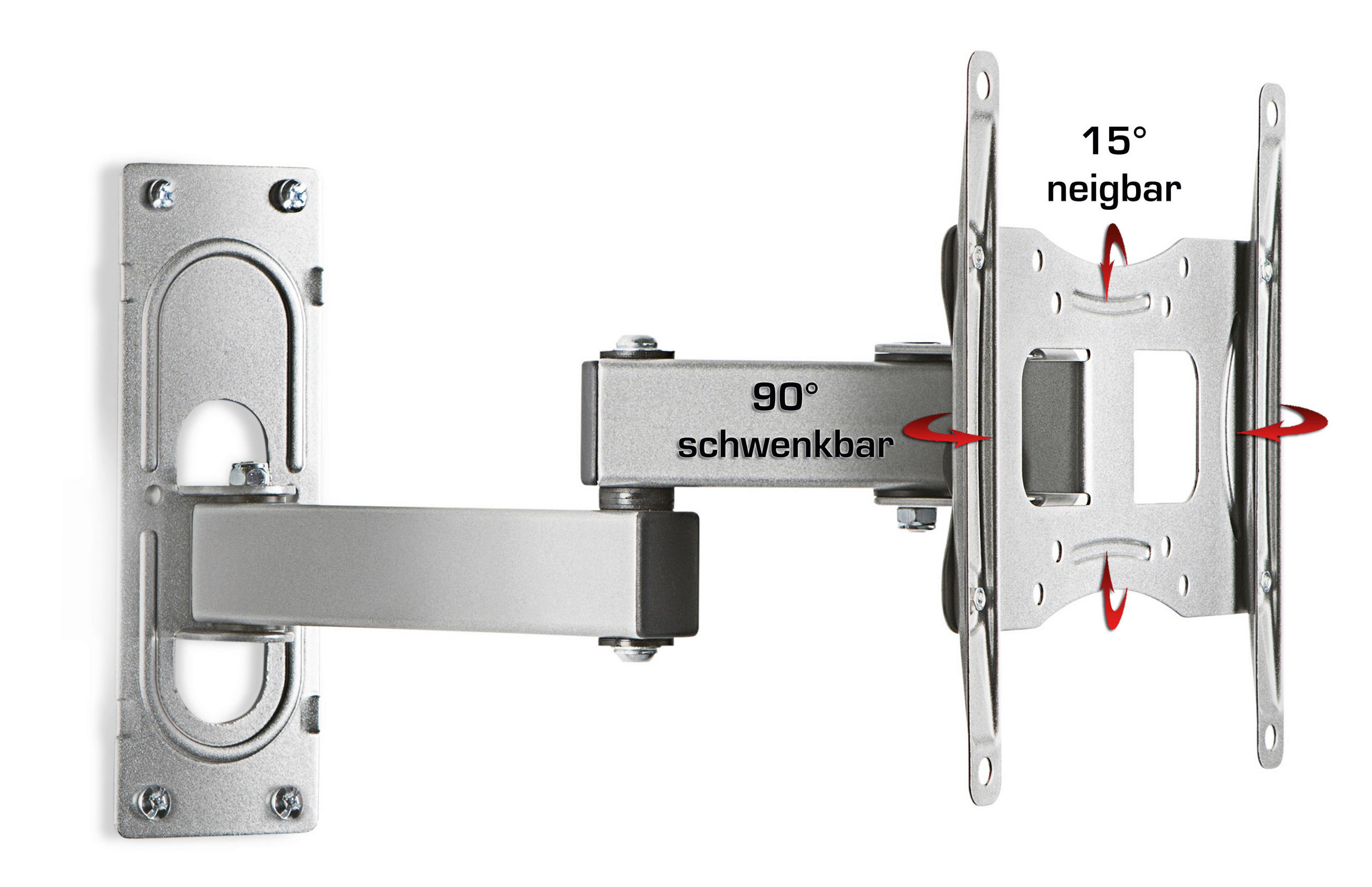TV-WANDHALTER 37 Zoll  - Silberfarben, KONVENTIONELL, Metall (21,9/28/9,6-35,7cm) - MID.YOU