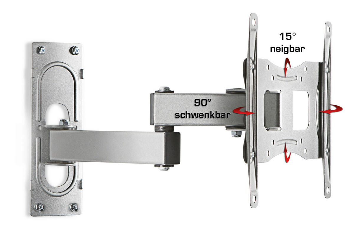TV-WANDHALTER 37 Zoll  - Silberfarben, KONVENTIONELL, Metall (21,9/28/9,6-35,7cm) - MID.YOU