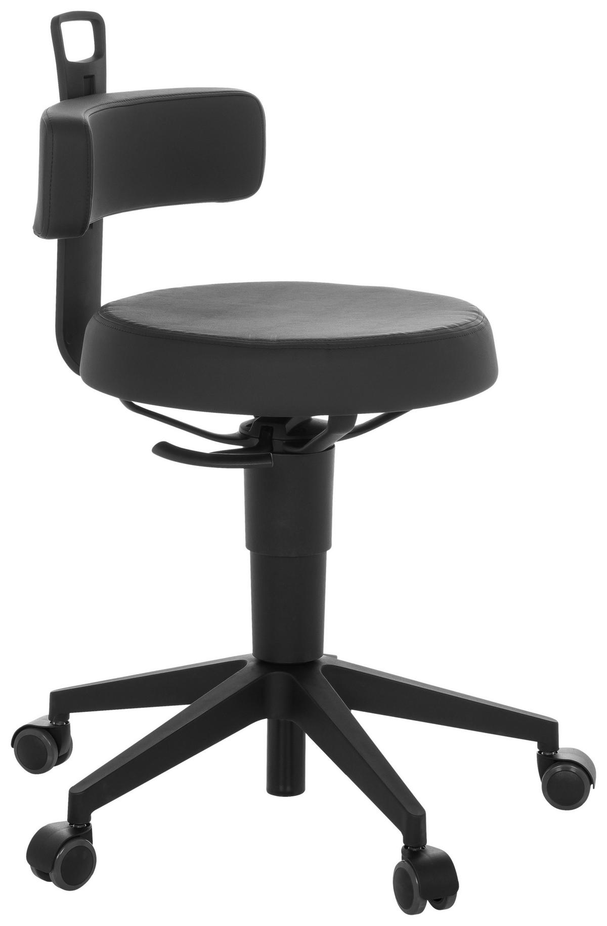 KONTORSPALL  svart  - svart, Basics, läder/plast (40/74-86/46cm) - MID.YOU