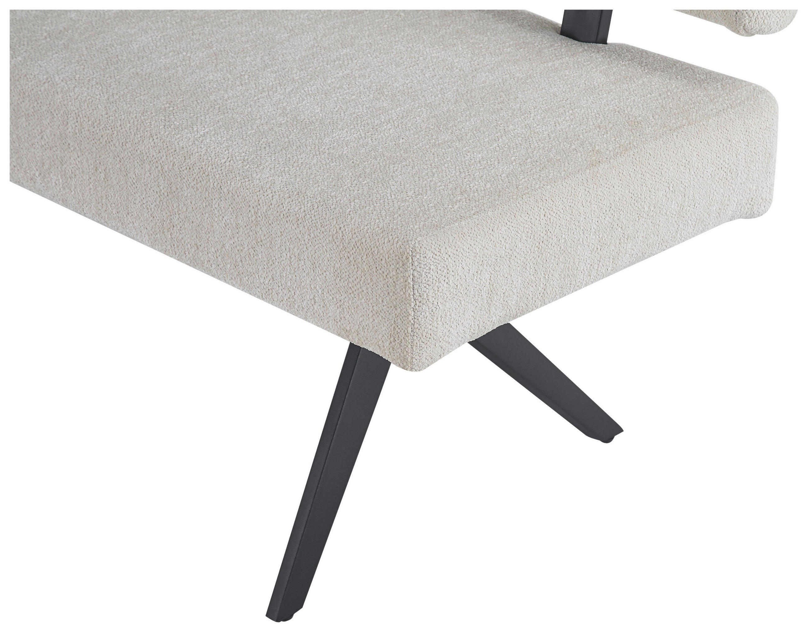 ECKBANK  in Schwarz, Beige  - Beige/Schwarz, KONVENTIONELL, Textil/Metall (190/150/90/62cm) - MID.YOU