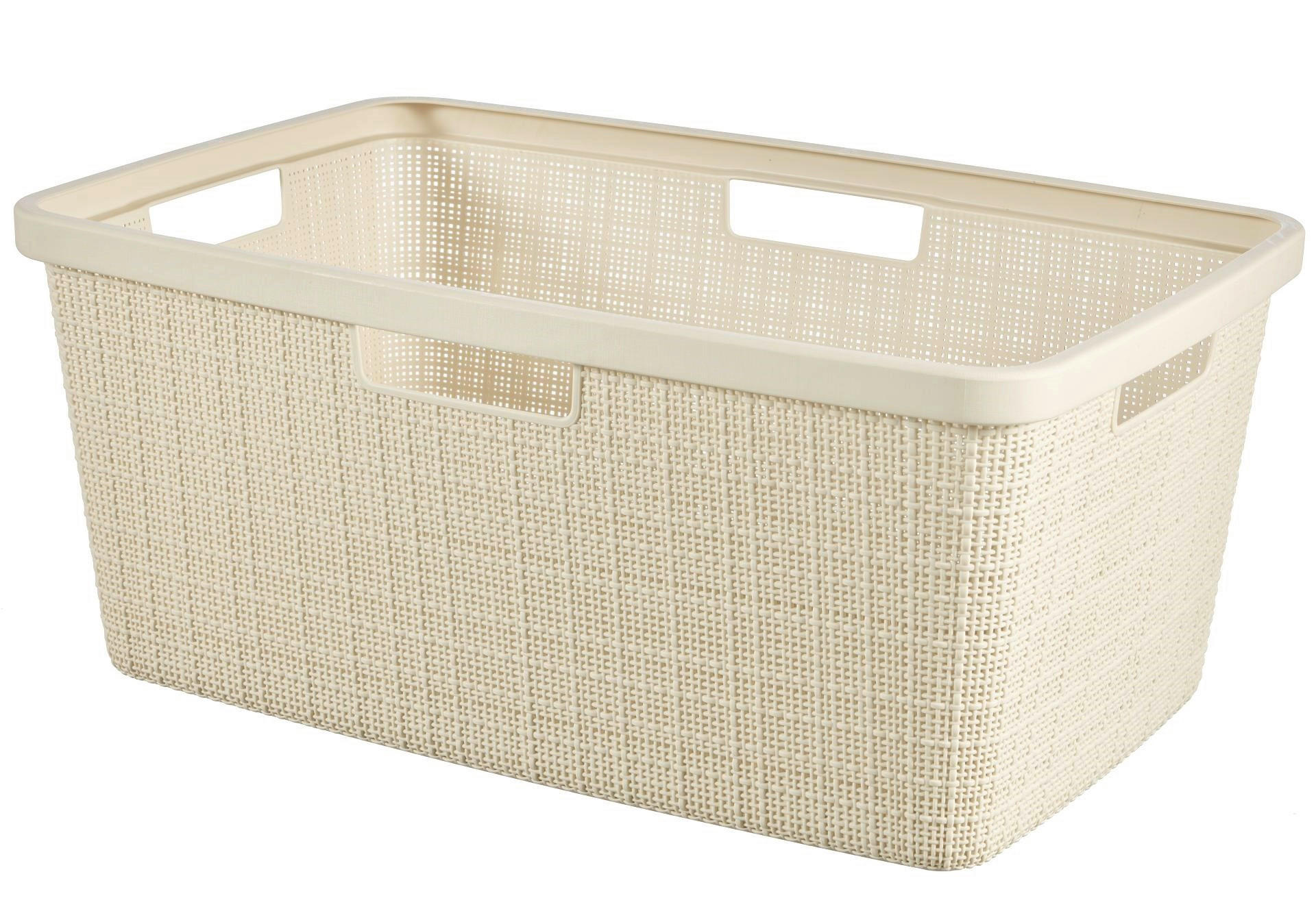 KOŠ NA PRÁDLO, béžová - béžová, Basics, plast (34/43/60cm)