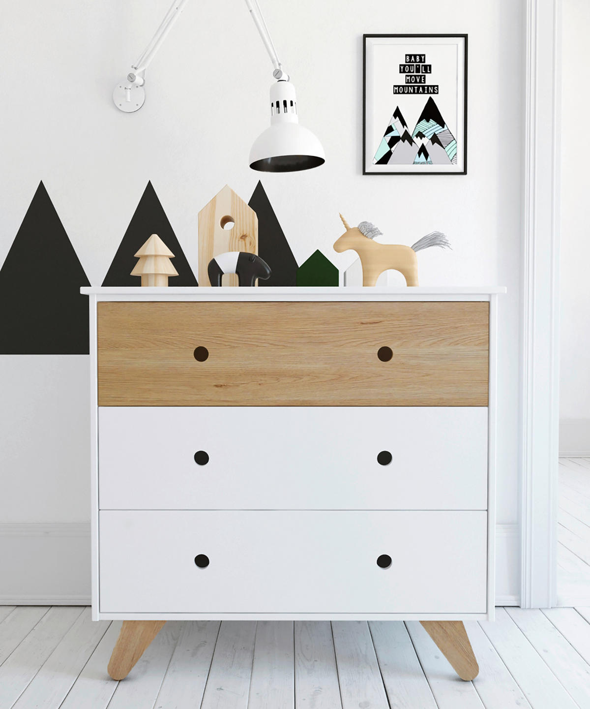 KOMMODE  in 95/90/49 cm  - Weiß/Pinienfarben, Design, Holz/Holzwerkstoff (95/90/49cm) - home24
