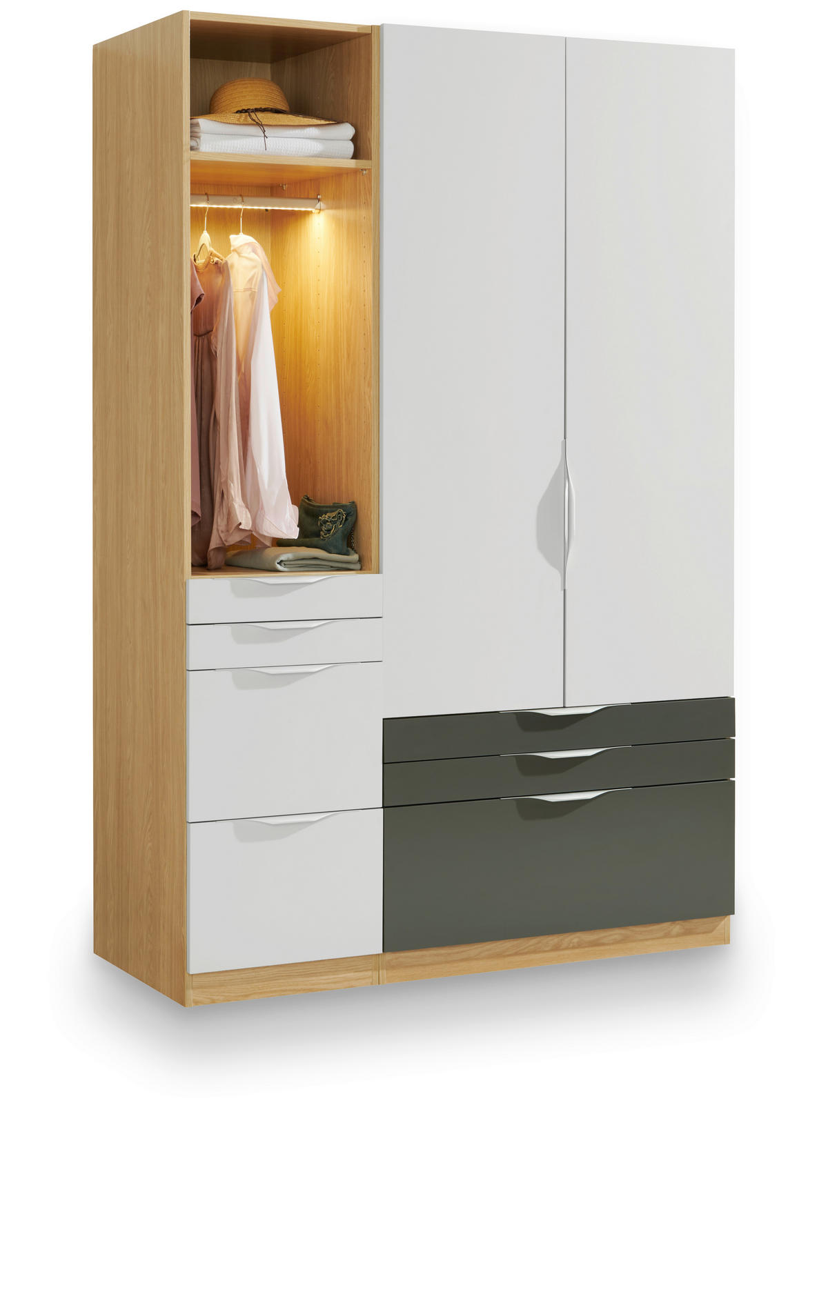 RUHÁSSZEKRÉNY VÁZ - tölgyfa, Konventionell, faalapú anyag (45,6/210/56,5cm) - Hom`in