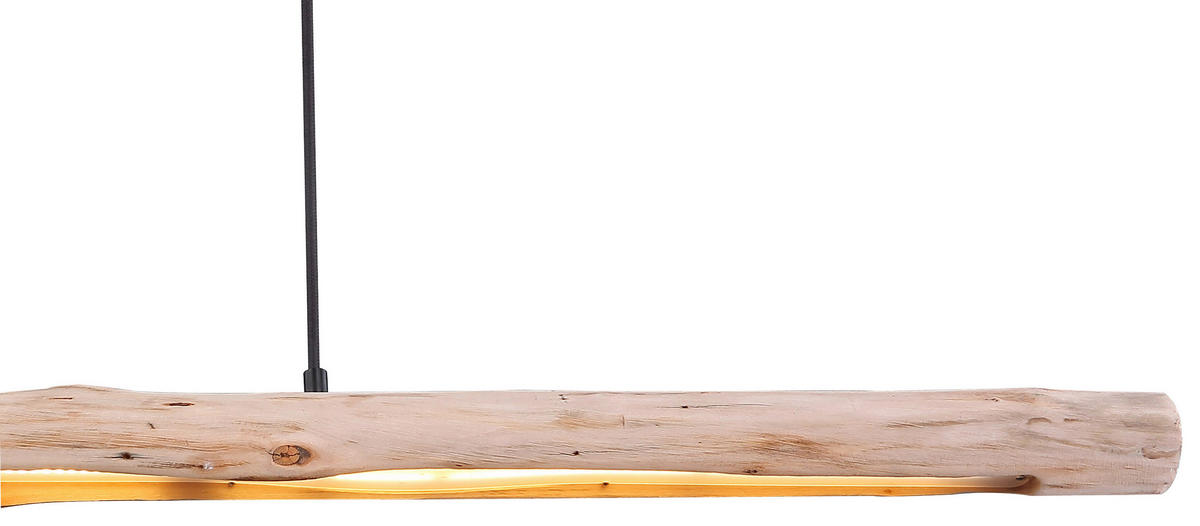 LED-HÄNGELEUCHTE 120/8/150 cm  - Schwarz/Naturfarben, Design, Holz/Holzwerkstoff (120/8/150cm) - Novel