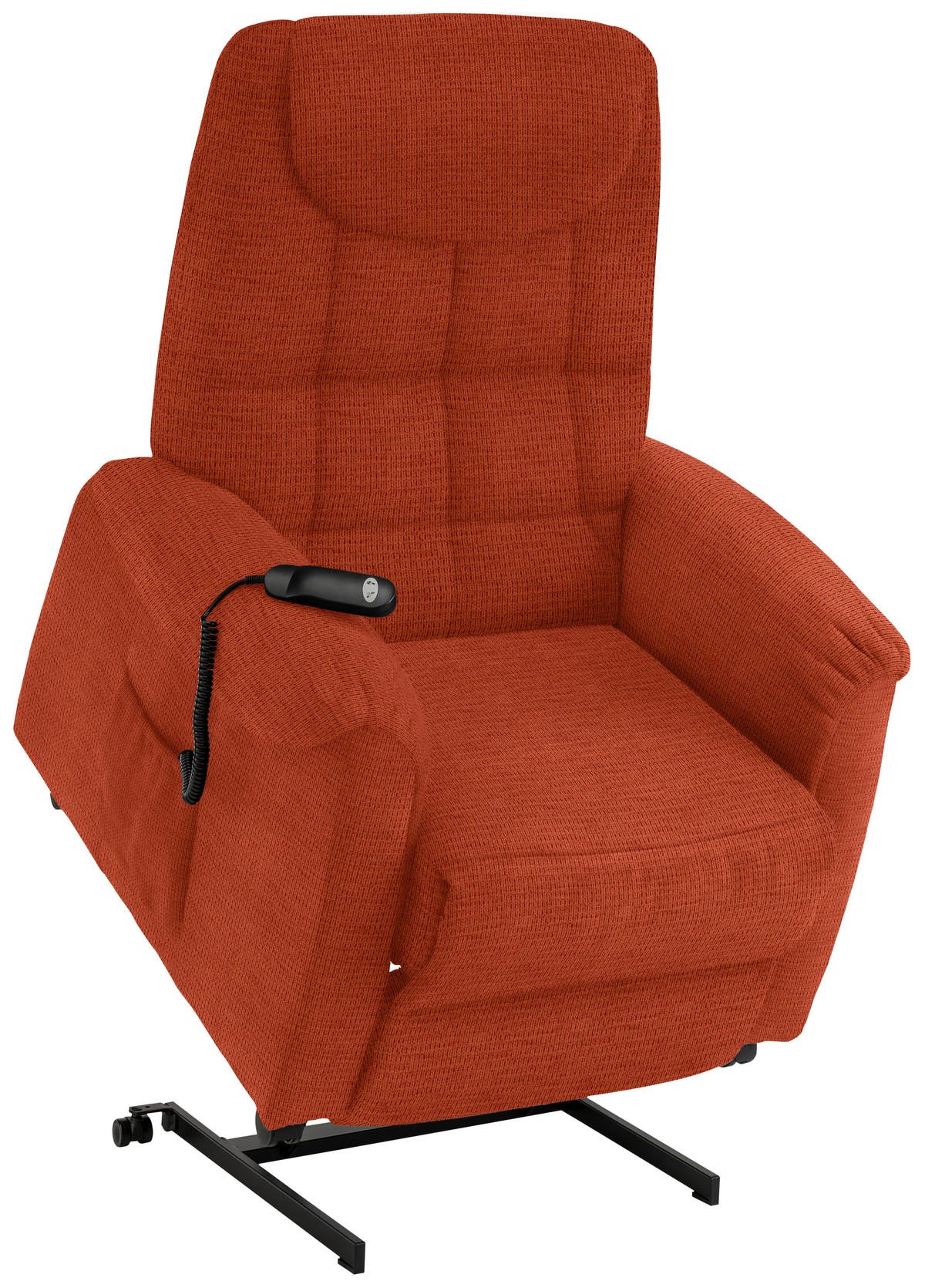 FERNSEHSESSEL  mit Relaxfunktion, Aufstehhilfe Mikrofaser Orange  - Schwarz/Orange, KONVENTIONELL, Kunststoff/Textil (83/113/92cm) - Xora