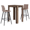 TISCHGRUPPE - Alteiche/Schwarz, MODERN, Textil/Metall (80/104/60cm) - MID.YOU