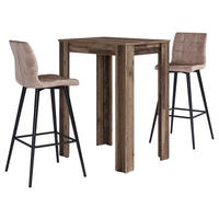 TISCHGRUPPE - Alteiche/Schwarz, MODERN, Textil/Metall (80/104/60cm) - MID.YOU