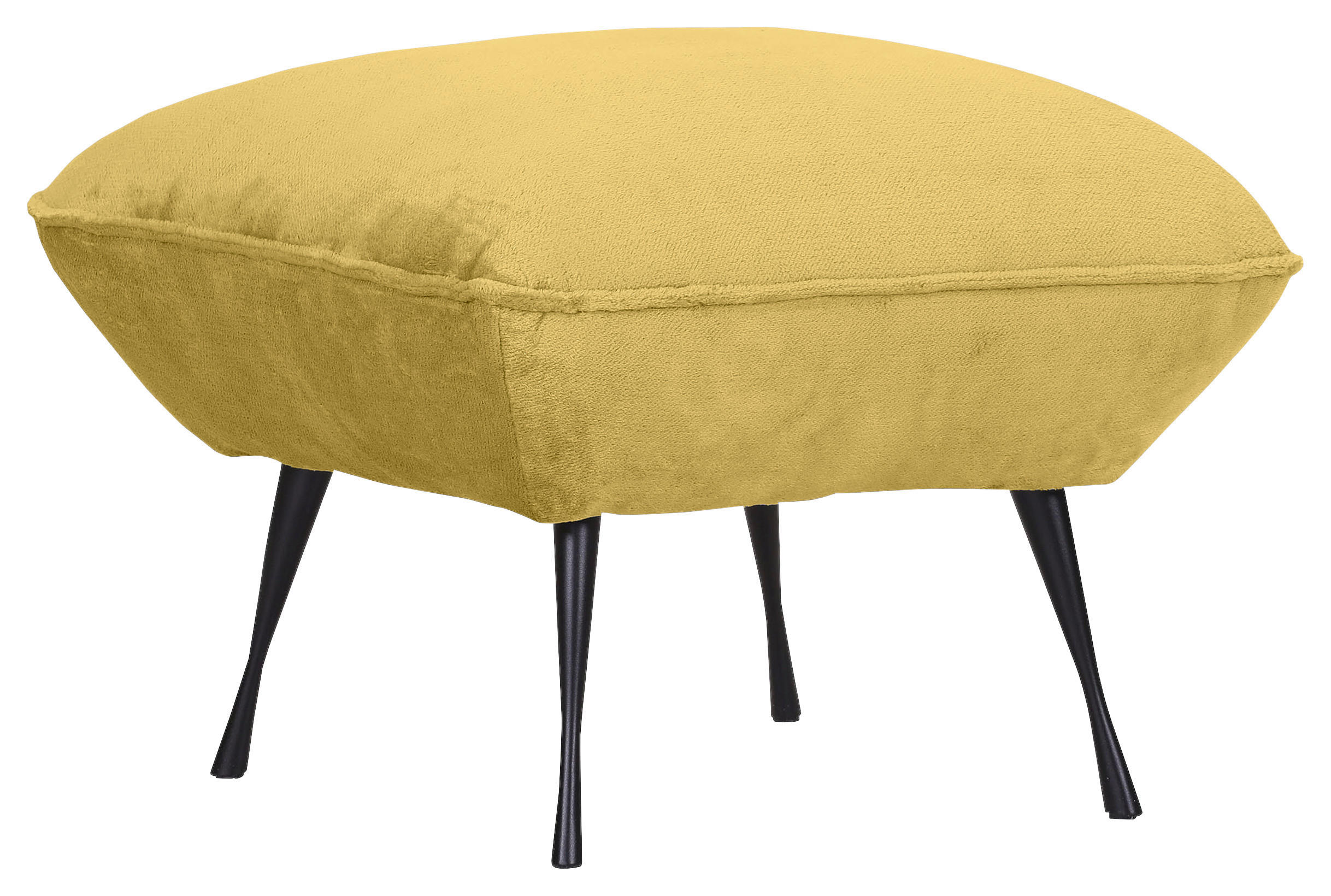HOCKER in Textil Gelb  - Gelb/Schwarz, KONVENTIONELL, Textil/Metall (60/49/53cm) - MID.YOU